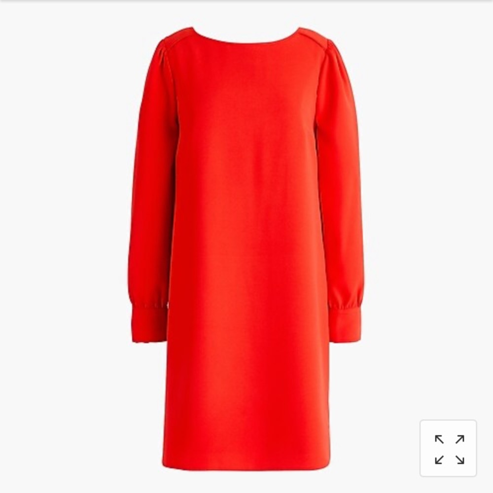 J. Crew Tall Long Sleeve Red Shift Dress Sz 8T